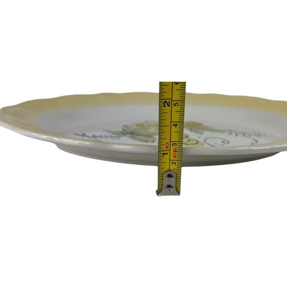 Vintage Corona Ironstone Oval Shaped Platter Yellow & Green Scalloped Border - Picture 9 of 10